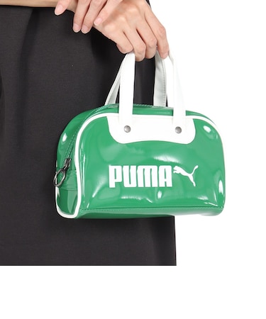 プーマ（PUMA）ハンドバッグ CLASSICS MINI グリップ 小型ボストンバッグ 緑 2.5L 09106302 ミニバッグ 手持ち 手提げ