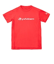 ファイテン(PHITEN)バレーボール 半袖 RUKUシャツ レッド 白文字 3124JG57900