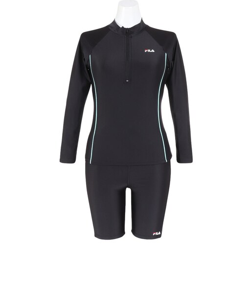 フィラ（FILA）フィットネス水着 レディース 水泳 長袖セパレート 3132845-BSX ブラック サックス