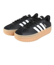アディダス(adidas)スニーカー VLコートボールド ブラック ホワイト IH3081 スポーツシューズ 厚底 普段履き 登校 通学 スタイリッシュ