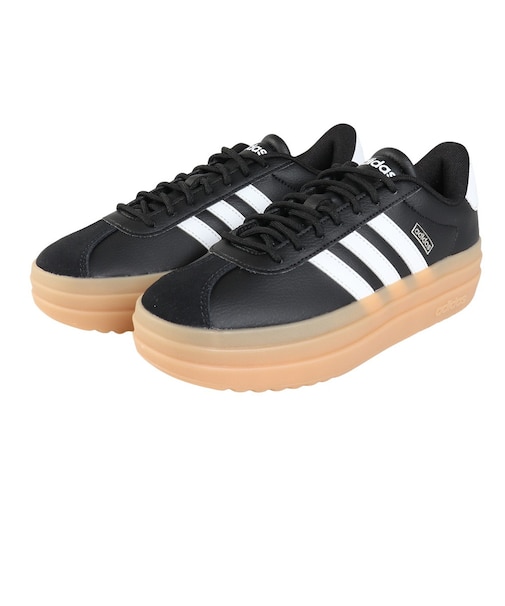 アディダス(adidas)スニーカー VLコートボールド ブラック ホワイト IH3081 スポーツシューズ 厚底 普段履き 登校 通学 スタイリッシュ