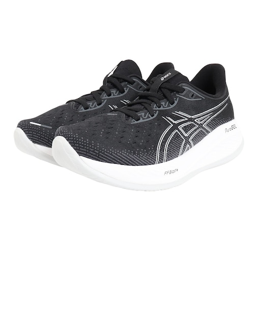 アシックス(ASICS)ランニングシューズ ゲルキュムラス26ワイド ブラック グレー 1012B600.002 スニーカー クッション性