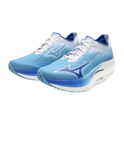 ミズノ(MIZUNO)ランニングシューズ ウエーブリベリオンプロ2 ブルー U1GD241751 スニーカー トレーニング 部活