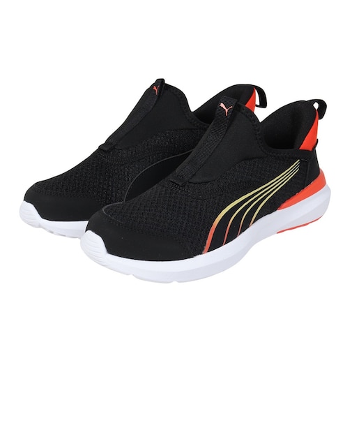 プーマ（PUMA）ジュニア シューズ クルーズプロフォームイーズイン ブラック レッド 31025001 スニーカー スポーツ スリップオン 登校 通学 運動