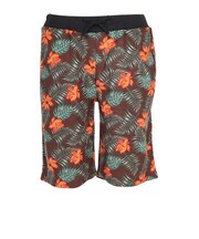 ミニ裏毛 ボタニカル柄ショートパンツ 15327-BLK