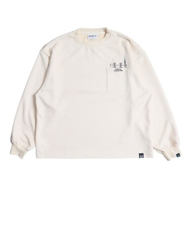 ヤックパック（YAK PAK）フェイクスエード ポケット 長袖 Tシャツ 4710012-05 IVO