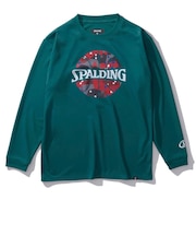 スポルディング（SPALDING）バスケットボールウェア ジュニア 長袖 Tシャツ ポルカドット カモ ボールプリント SJT24160SP