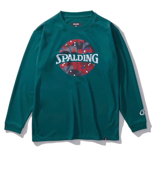スポルディング（SPALDING）バスケットボールウェア ジュニア 長袖 Tシャツ ポルカドット カモ ボールプリント SJT24160SP