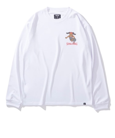 スポルディング（SPALDING）バスケットボールウェア 長袖 Tシャツ ビーグル レッツ プレイ フープス SMT24113WH