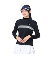 プリンス(PRINCE)テニスウェア レディース 長袖 ロングスリーブ ゲームシャツ ライトスムース素材 WF4100 165 BLK
