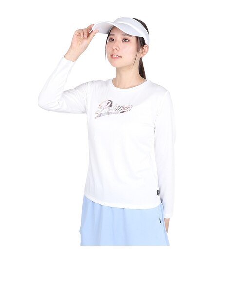 プリンス（PRINCE）テニスウェア レディース ロングスリーブシャツ 吸水速乾 UPF50 リサイクル WF4092 146 WHT