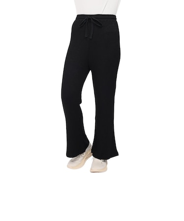エルケクス（ELKEX）リブ ワイドパンツ EKL4FA0021 BLK
