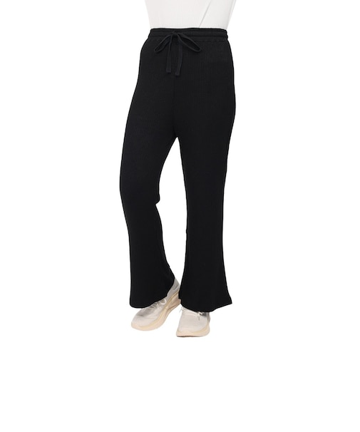 エルケクス（ELKEX）リブ ワイドパンツ EKL4FA0021 BLK