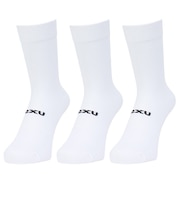 ツー・タイムズ・ユー（2XU）クルー丈 ソックス 3足組 UQ7238E-WHT/BLK ホワイト