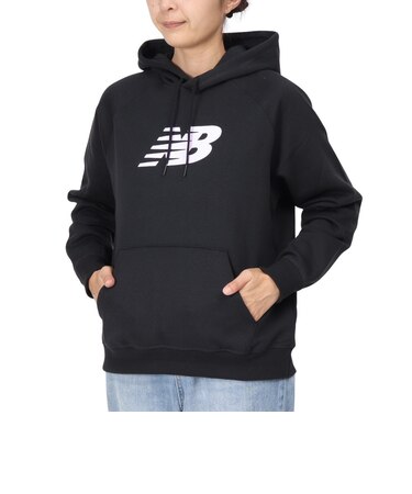 ニューバランス（new balance）Sport フリース ロゴ フーディ 裏起毛 WT43524BK