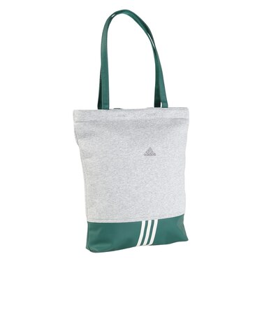 アディダス（adidas）バッグ スウェット トートバッグ XE グレー×緑 KSA31-JN6643 トート サブバッグ 肩掛け 手持ち 通勤 通学