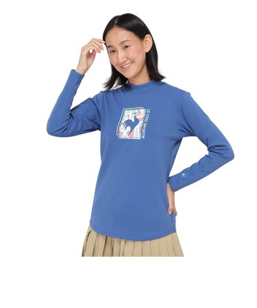ルコックスポルティフ(lecoqsportif)テニスウェア モックネック 長袖シャツ ロングスリーブ LN4FLT11L BL00