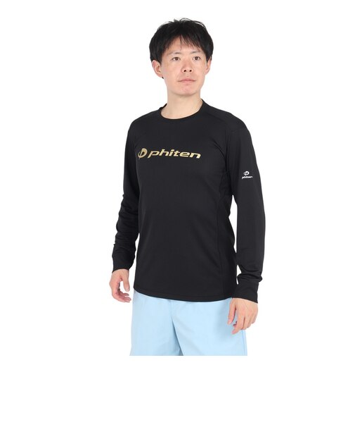 ファイテン（PHITEN）バレーボールウェア 長袖Tシャツ ブラックゴールド 3124JG62500