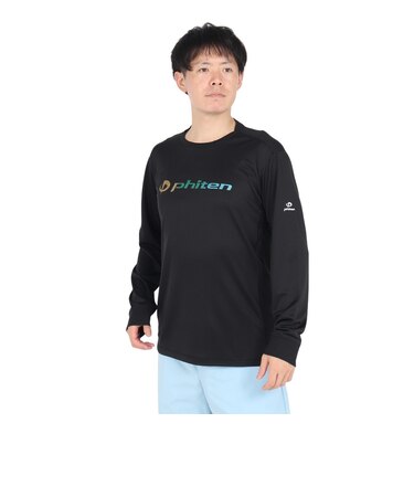 ファイテン（PHITEN）長袖Tシャツ ラメグラデ ブラックイエロー 3124JG62910