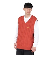 エクストララージ(XLARGE)CABLE KNIT ベストT 101243015001-ORANGE