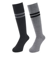 クー(Coo.)ヒートクロス クルーソックス 2足組 GRYBLKライン 894Q4GSA0021 GRY25 25-28cm 抗菌防臭