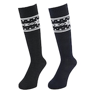 クー(Coo.)ヒートクロス クルーソックス 2足組 NVYBLK 雪3 895Q4GSA0013 NVY22 抗菌防臭