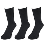 クー(Coo.)ヒートクロス クルーソックス 3足組 894Q4GSA0069 BLK 黒 25-28cm 抗菌防臭