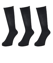 クー(Coo.)HEAT-X 3足組 クルー丈 ソックス BLK 894Q4GSA0072 BLK 黒 25-28cm 抗菌防臭