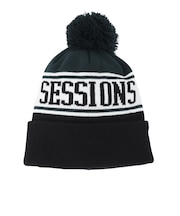 セッションズ（SESSIONS）ニット帽 ポンポン カフ ワッチ 24080280 BLK フリーサイズ 黒