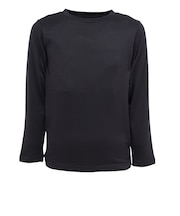 クー（Coo.）ジュニア ドライウォーム グリッド クルーネック 長袖シャツ 893CO4GC0136 BLK 黒