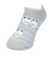ルームソックス WARM HOME シマエナガカバー ショート丈 2262-10M GRY グレー