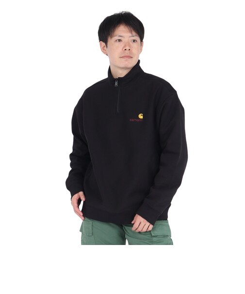 カーハート（CARHARTT）ハーフジップ アメリカンスクリプト スウェットシャツ I02701489XX24FW