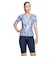 ナイキ（NIKE）フィットネス水着 レディース 水泳 総柄ジップ付き半袖セパレーツ 2993131-018