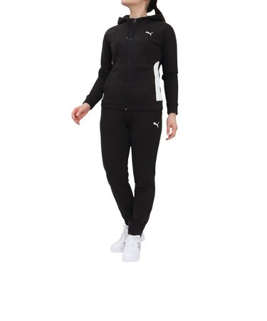 プーマ（PUMA）ウォームアップ クラシック フーデット トラックス 上下セット 684127 01 BLK