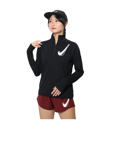 ナイキ（NIKE）スウッシュ ドライフィット 1/2ジップ ランニング ミッド レイヤートップス HJ2226-010