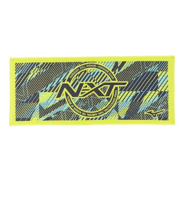 ミズノ（MIZUNO）今治製タオル N-XTフェイスタオル 箱入り 32JYC10337 34cm×83cm イエロー×ネイビー