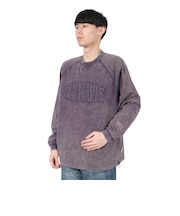 ベンデイビス(BEN DAVIS)パッチワーク ロゴブリーチ加工 長袖Tシャツ 25380044-PUL