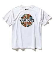 スポルディング（SPALDING）バスケットボールウェア ジュニア Tシャツ アフリカン バティック ボールプリント SJT25053