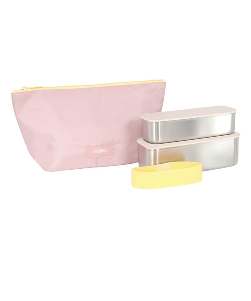 サーモス（THERMOS）弁当箱 フレッシュランチボックス ピンク DSA-605W Y-P 二段 スリム ステンレス 耐熱 保冷 食洗器対応