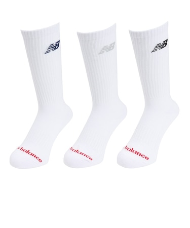 ニューバランス（new balance）ソックス レギュラーレングス 3足組LAS55638WT 新年度 新学期 新調 部活 学生 衣替え