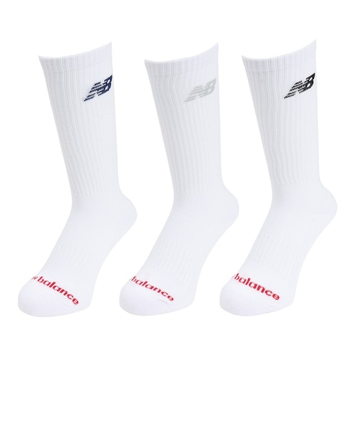 ニューバランス（new balance）ソックス レギュラーレングス 3足組LAS55638WT 新年度 新学期 新調 部活 学生 衣替え