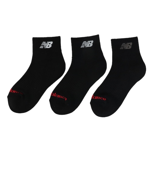 ニューバランス（new balance）靴下 ジュニア ショートレングス ソックス 3足組 LAS55651BK 子供 3足セット ショート丈