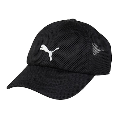 プーマ（PUMA）帽子 トレーニング メッシュ アジアフィット キャップ 黒 02657101 プーマキャット エアメッシュ 吸汗速乾 汗止めバンド