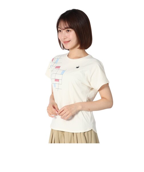 ルコックスポルティフ（lecoqsportif）テニスウェア レディース 接触冷感グラフィックゲームシャツ LN5SHT50L WH01