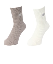 ニューバランス(new balance)靴下 ワッフル アンクルソックス 2足組 LAS51162AS1 スト系 ロゴ