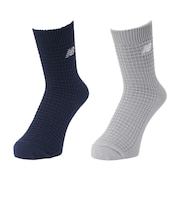 ニューバランス(new balance)靴下 ワッフル アンクルソックス 2足組 LAS51162AS3 スト系 ロゴ