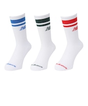 ニューバランス(new balance)靴下 ストライプ ミッドカーフソックス 3足組 LAS51243WT スト系