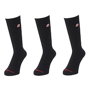 ニューバランス(new balance)靴下 パッチロゴ クルーソックス 3足組 LAS51263BK スト系