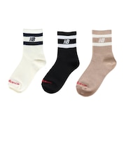 ニューバランス（new balance）ジュニア ショートライン 3足組 ソックス LAS55657AS2 ロゴ入り 新調 シンプル おしゃれ カジュアル