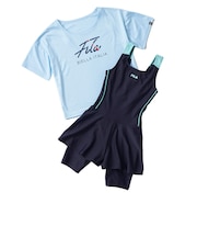 フィラ（FILA）スクール水着 ジュニア 女子 水泳 シャツセット オンスクール 125665-SAX